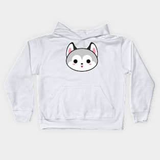 Cute Grey Husky Kids Hoodie